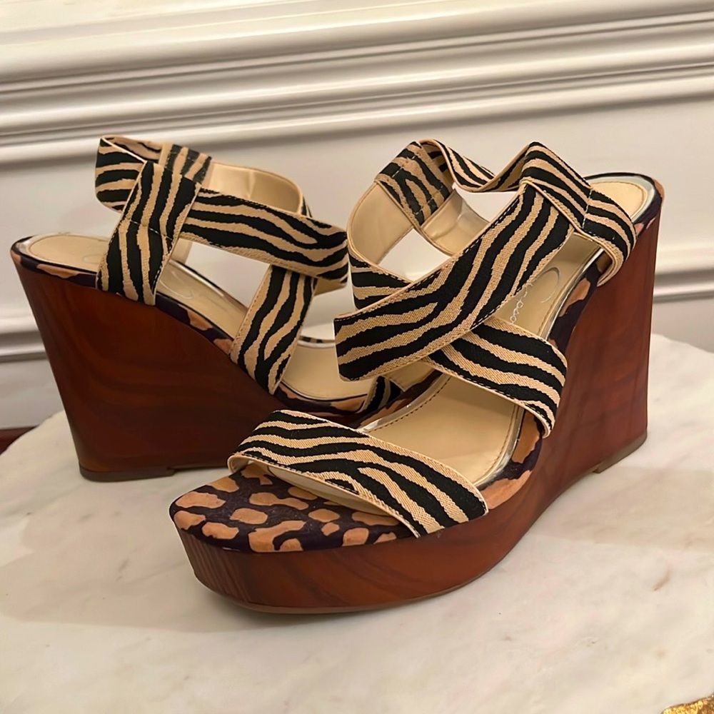 Animal print wedges